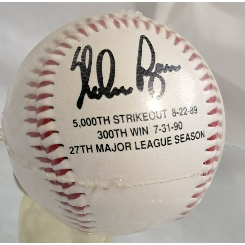 Vintage Nolan Ryan Texas Rangers Official Program and 300 Win Replica Ball Set - Picture 5 of 16